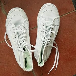 All white high top vans womens 6.5